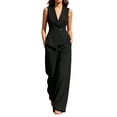 thumbnail image 2 of Purcolt Women's 2 Piece Outfits Sleeveless Suit Vest and Wide Leg Pants Business Casual Blazer Sets Matching Work Office Outfits, 2 of 9