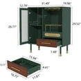 thumbnail image 4 of HLR 31.5"W Modern Wine Storage Cabinet with Pull-Out Rack & Tempered Glass Doors – Compact Coffee Bar for Kitchen, Dining Room, Apartment,Green, 4 of 8