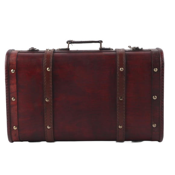 Maleta decorativa Kimiss Estuche portátil de madera antigua