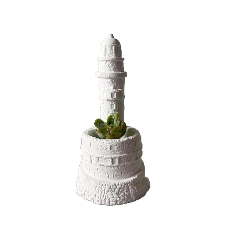 Zecic Handmade Flower Pots Molds 3D Lighthouse Candle Cup Silicone Mould Decorations