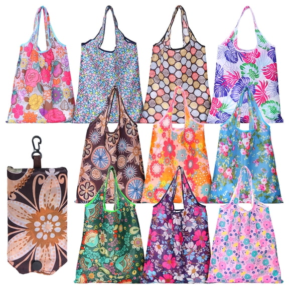 Large Capacity Reusable Shopping Bag 10 Pack Foldable Grocery Bag Lightweight, Lightweight Shopping Tote Bag Machine Washable