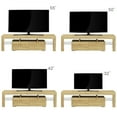 thumbnail image 3 of TV Console Table with Storage, SEGMART Oak TV Stand with LED Lights, High Gloss TV Console Cabinet with Drawers, Home Media Entertainment Center for Living Room, 63"Lx13.78"Dx17.7"H, LL274, 3 of 8