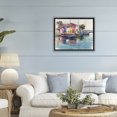 thumbnail image 3 of Stupell Industries Traditional Colorful Docks Harbor Black Floating Frame Canvas Art, 21 x 17, by Franklyn Gregory, 3 of 8