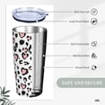 thumbnail image 4 of Pink Leopard Tumbler 20oz Animal Skin Stainless Steel Insulated Tumblers with Lid and Straw Leopard Print Travel Coffee Mug Tea Wine Cups Water Bottle Gifts for Women Leopard Lovers, 4 of 6