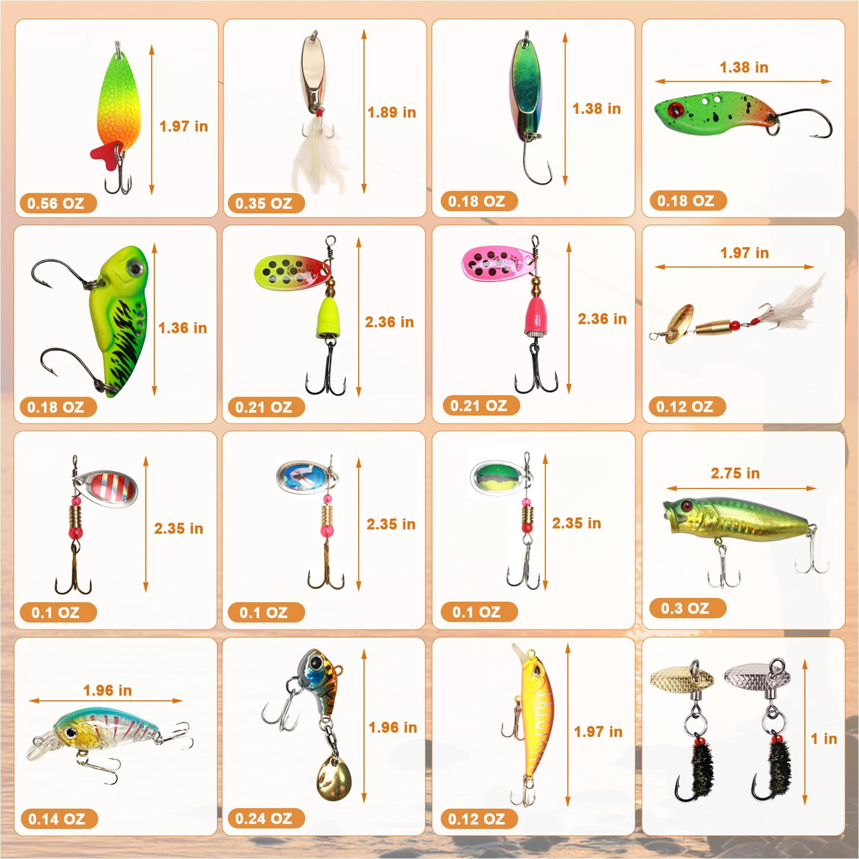 322-piece Fishing Lures Kit - Buzz Bait/spinner Baits/jig/frog  Tackle Box With Included Soft Bait/hooks/weights Gear Lure Gift For Men Freshwater Bass Trout