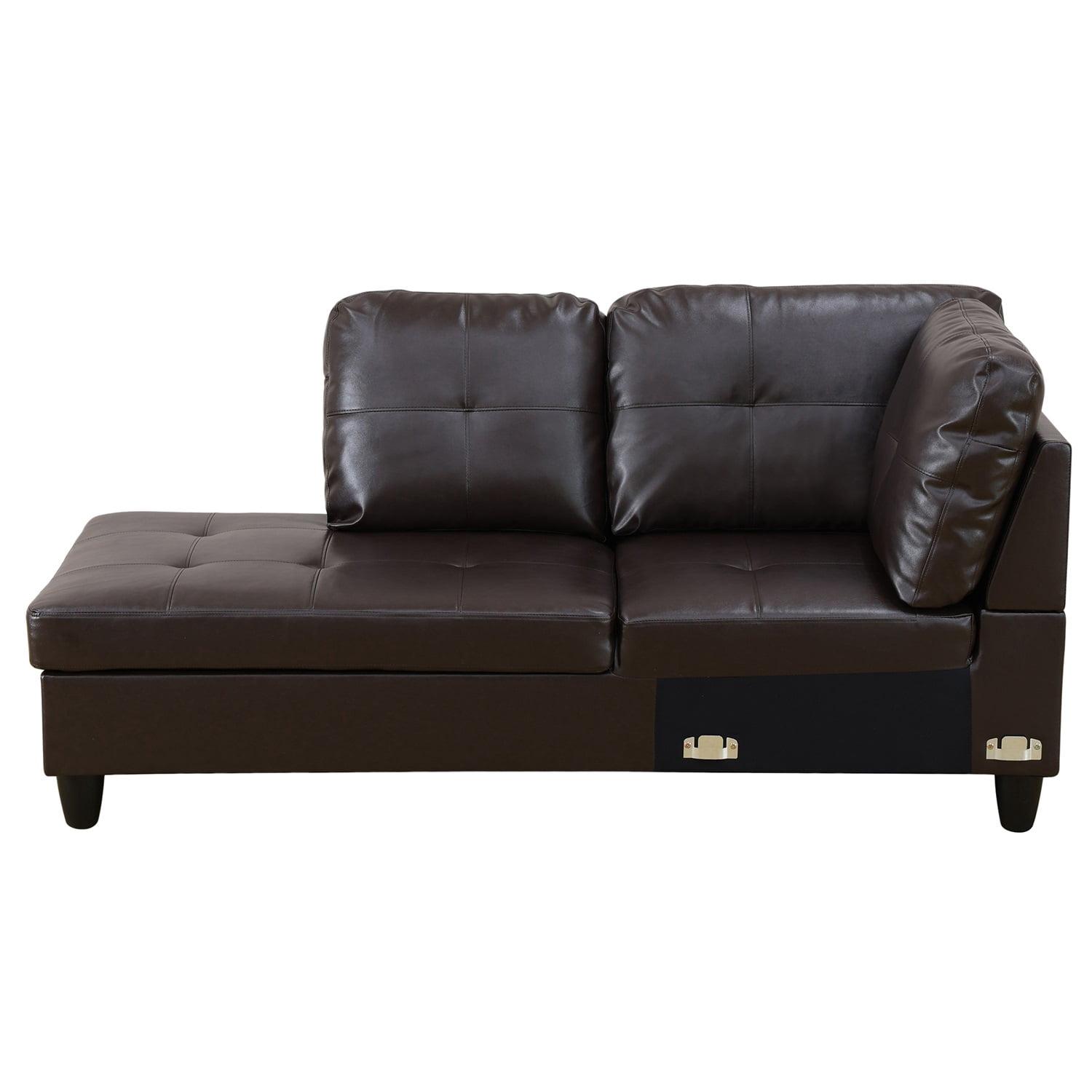 Hommoo Sofa Set, Faux Leather 2-Piece Couch Living Room Sofa Set, Brown