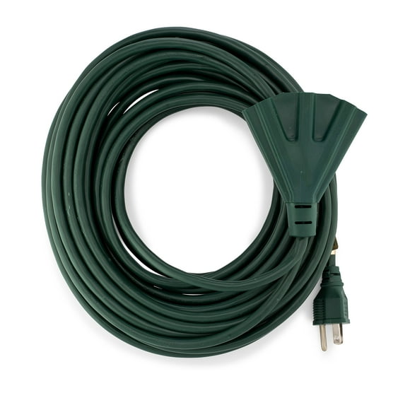 Rallonge Extérieure Verte de 50 Pieds / Rallonge Robuste pour Appareils, Outils de Pelouse, et Plus / Prise Triple Parfaite pour Projets Paysagers