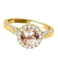 thumbnail image 3 of Aonejewelry 1.35 Ct. Halo Morganite and Diamond Engagement Ring Crafted In 14k Solid Yellow Gold (A+ , I2-I3), 3 of 4