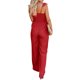 thumbnail image 3 of VISgogo Mono de pierna ancha de verano para mujer, mono de manga voladora de color sólido con cuello cuadrado fruncido VISgogo moda, 3 of 4