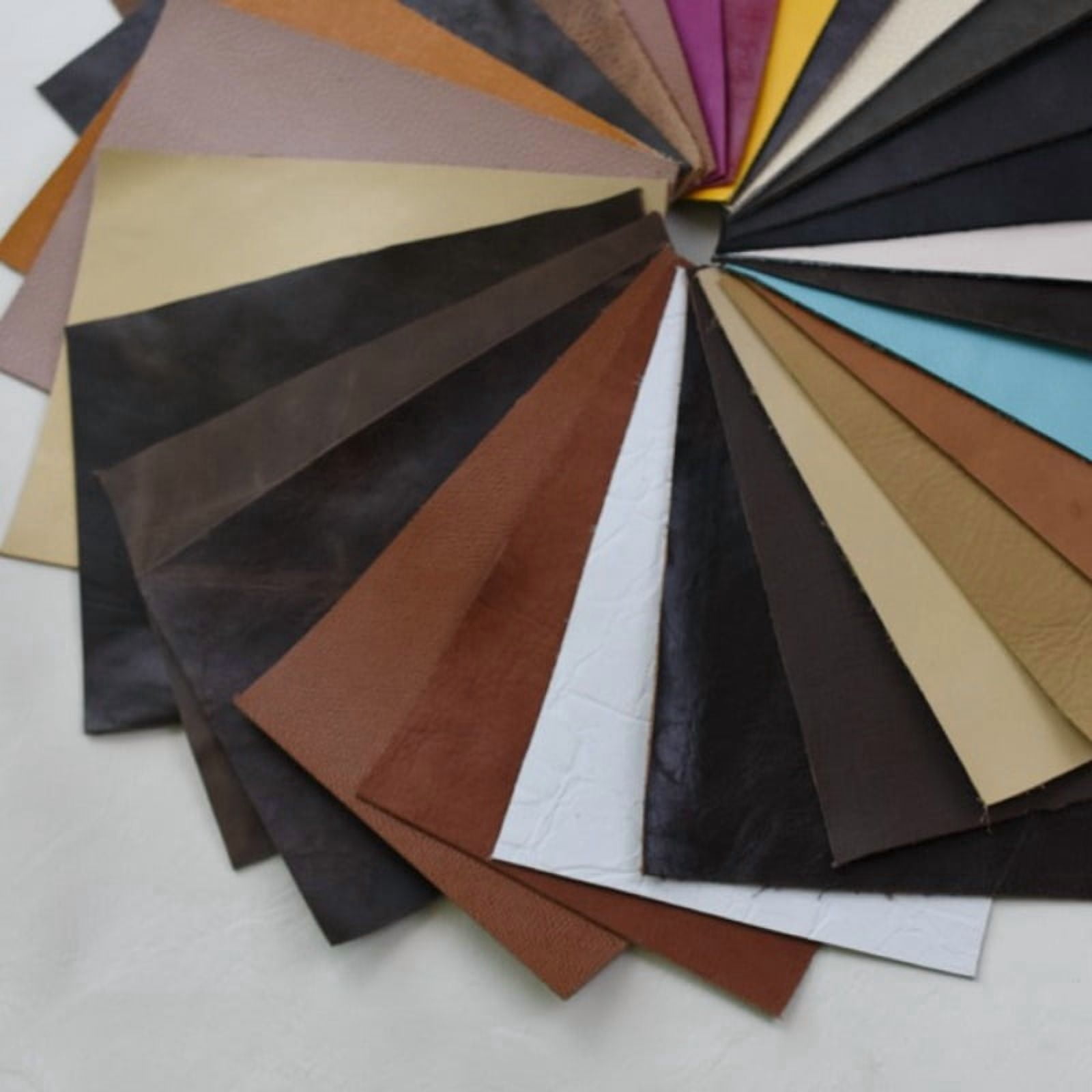 10Pcs Premium Genuine Cowhide Leather Sheets, 11.81x7.87 Inches Rectangular Leather Samples, Random Colors for DIY Leather Crafts & Handicraft Projects