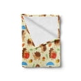 thumbnail image 2 of Hedgehog Soft Flannel Fleece Blanket, Cartoon Style Woodland Animal in Various Activities on Colorful Dotted Background, Cozy Plush for Indoor and Outdoor Use, 50" x 70", Multicolor, by Ambesonne, 2 of 6