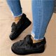 thumbnail image 2 of Jumpingount Botas planas informales, zapatos de invierno a prueba de golpes, botas de nieve sin cordones, zapatos de plataforma con lazo Calzado No. 4, 2 of 5