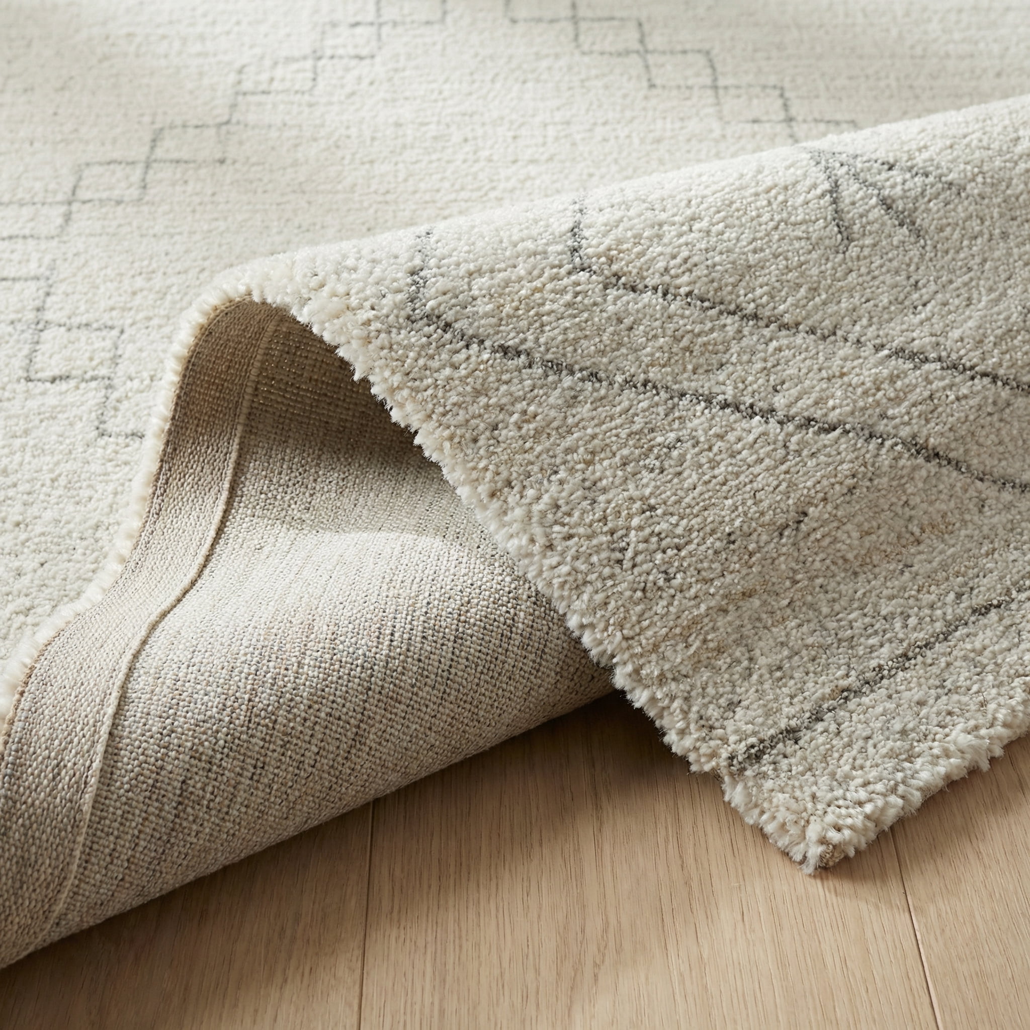Tapis d'interieur abstrait Rug Branch Casa, beige creme, boheme - Salon, chambre, salle a manger et cuisine