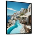 thumbnail image 2 of Designart "Beautiful Cityscape Greece Santorini wall decor II" Landscape & Nature Floater Framed Canvas Art Print, 2 of 7