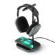 thumbnail image 1 of Soporte para Auriculares SATECHI Gris con Carga Inalámbrica y USB Tipo-C Compatible con iPhone y Dis, 1 of 8