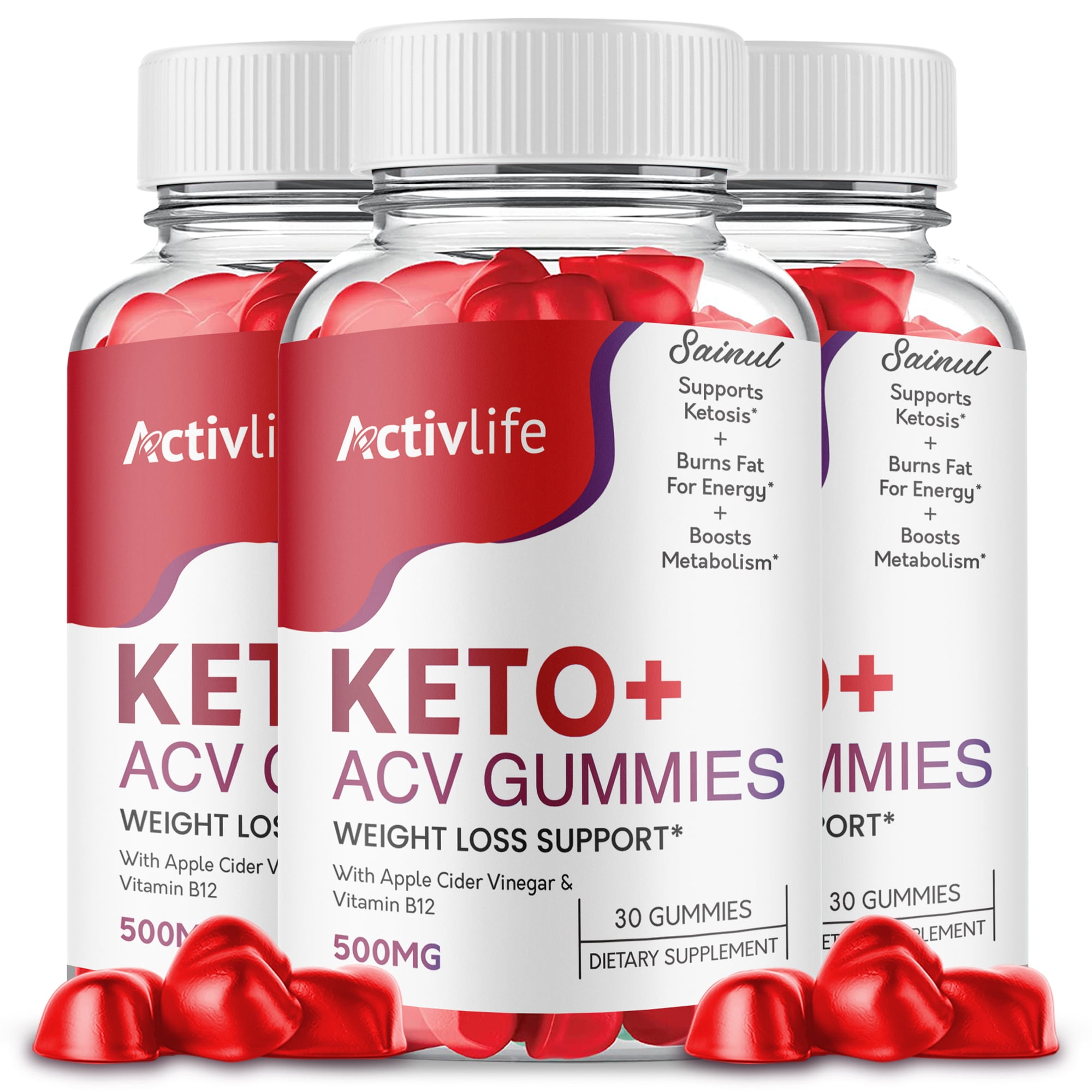ActivLife Keto ACV Gummies, Maximum Strength, Apple Cider Vinegar, 3 Month Supply Dietary Supplement (3 Pack)