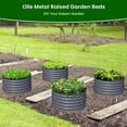 thumbnail image 6 of Olle 2 Pack 17" Tall Durable Round Raised Garden Bed Raised Beds for Gardening, Vegetable Planter Boxes Outdoor Raised Garden Boxes for Herbs, Veggies, Flowers, Mid-Grey 24" X 17", 6 of 6