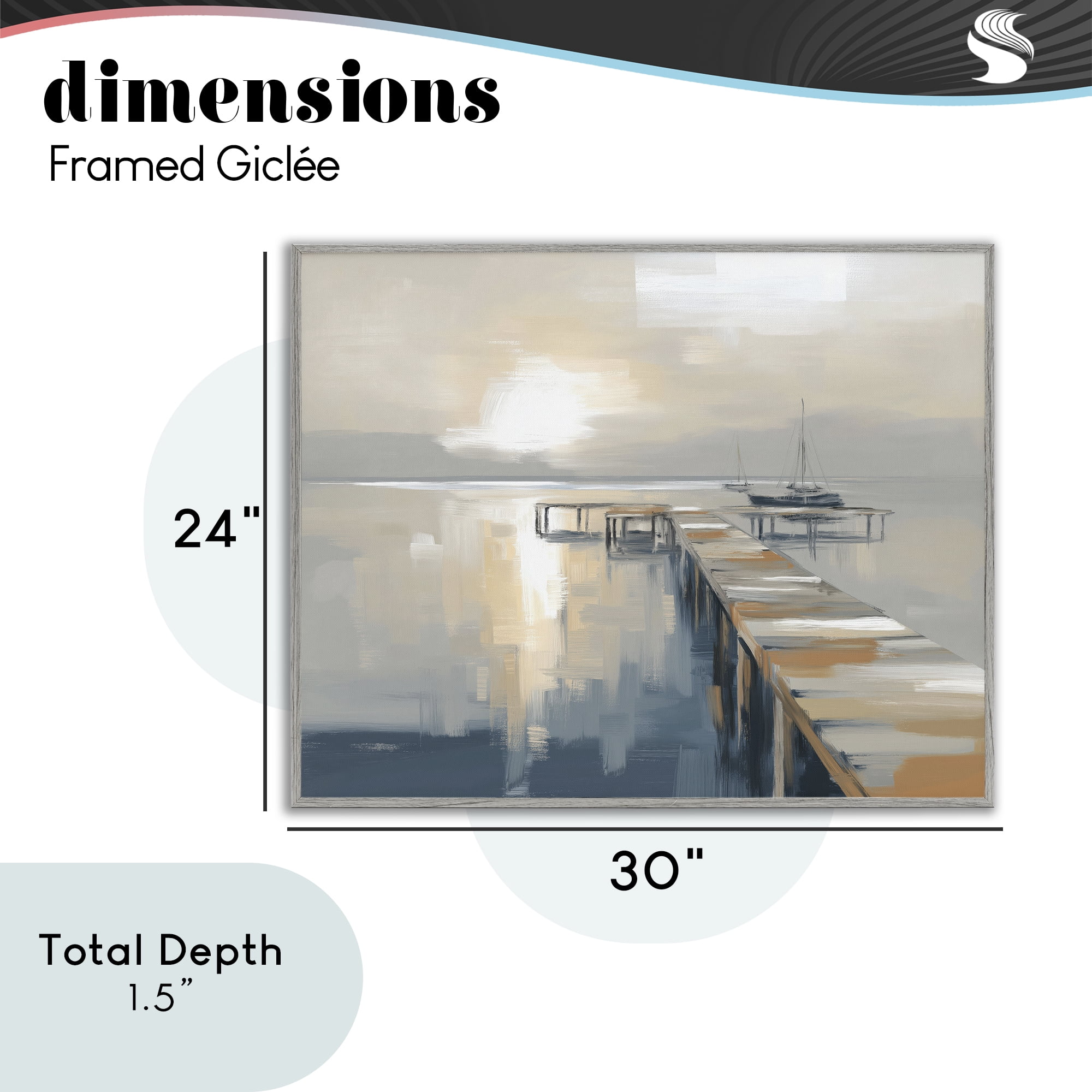 Stupell Industries Pier with Sailboat Seascape Gray Framed Giclee Art, design by Kim Curinga