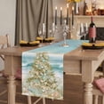 thumbnail image 2 of Coastal Beach Table Runner, Summer Ocean Wave Starfish Coral Trees Washable Cotton Linen Table Runners 48 Inches Long, Dresser Scarf Runner for Nightstand/Coffee/End Tables 13''x48'', 2 of 9