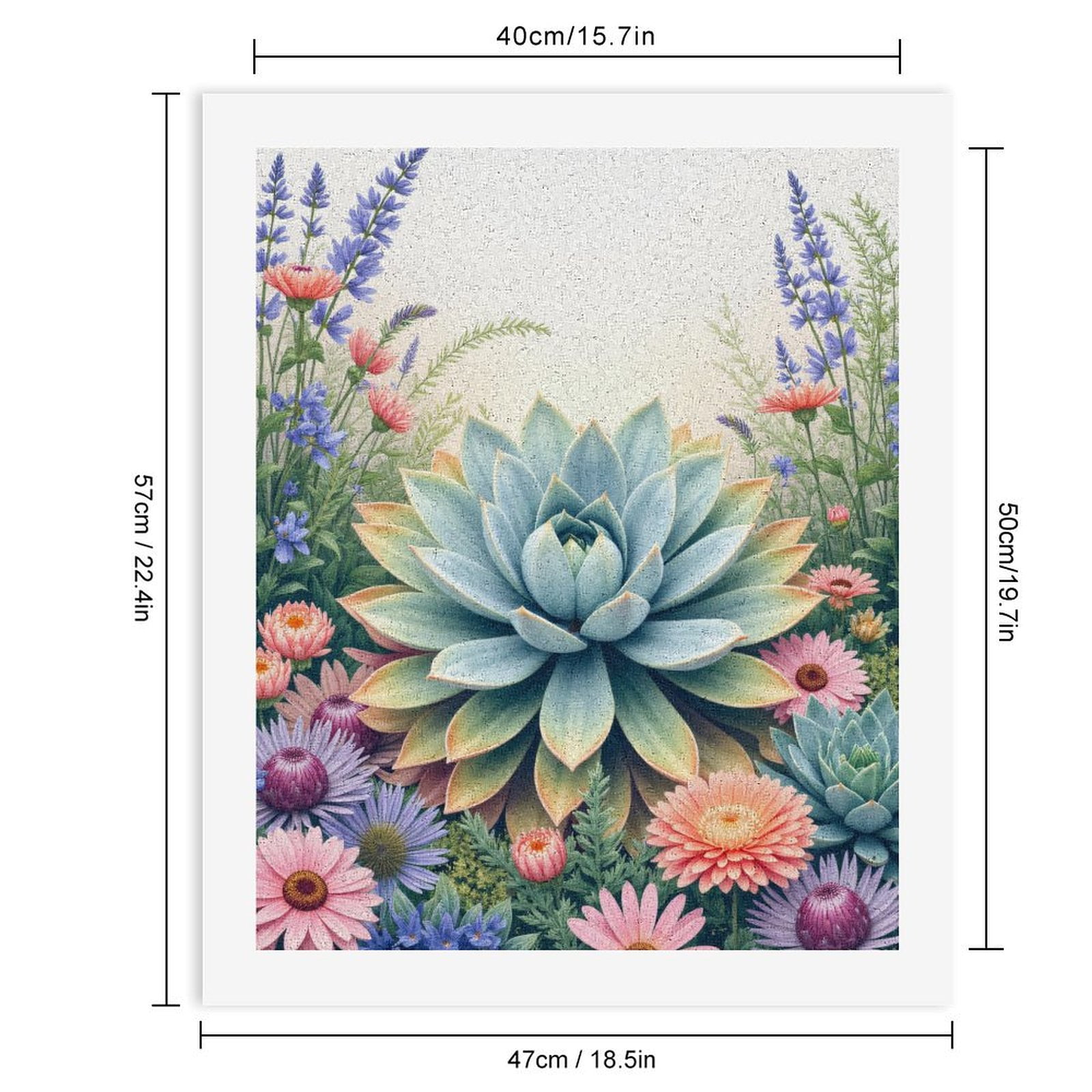 Paint By Numbers Kit for Adults Beginner - Succulent Garden Floral Scene Art DIY Canvas Painting Kits for Adults, Frameless Paint By Number for Adults for Home Wall Decor 16x20 Inch