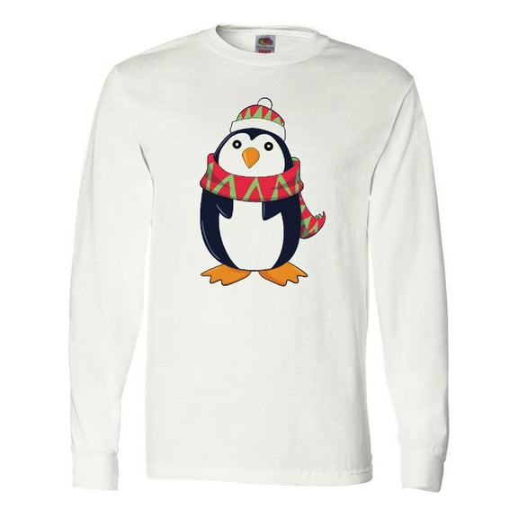 Inktastic Cuddly Christmas Penguin Long Sleeve T-Shirt