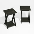 thumbnail image 3 of Furinno Modern Simplistic Criss-Crossed End Table, Black Espresso, Set of 2, 3 of 5