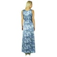 thumbnail image 5 of Bimba Women Long Satin Maxi Smocked Waist Sleeveless Dress Boho Gown, 5 of 5