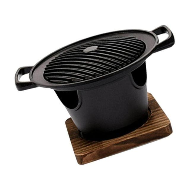 BBQ Grill One Person Alcohol Stove Lightweight Triangular Furnace charcoal, briquettes, alcohol Tools Curve Stripes