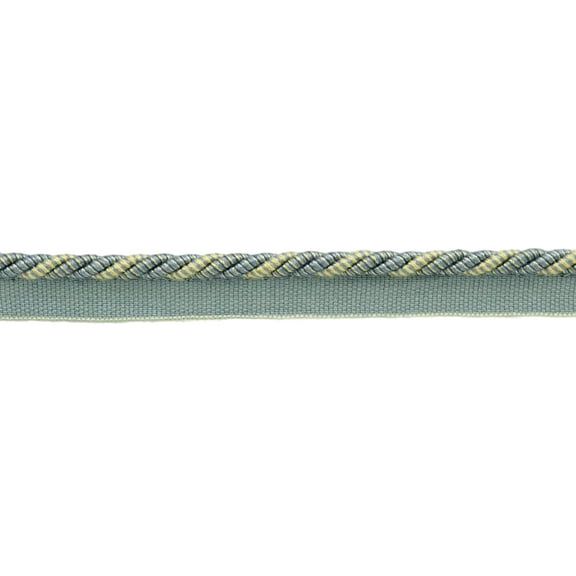 5/16" (0.5cm) Medium Cotton Twisted Rope Cord with Lip | Cord Trim # 0516HRL,, Coastline Blue #51527 (Light Blue, Yellow Gold, Light Yellow) Sold By The Yard (36"/3 ft/0.9m)