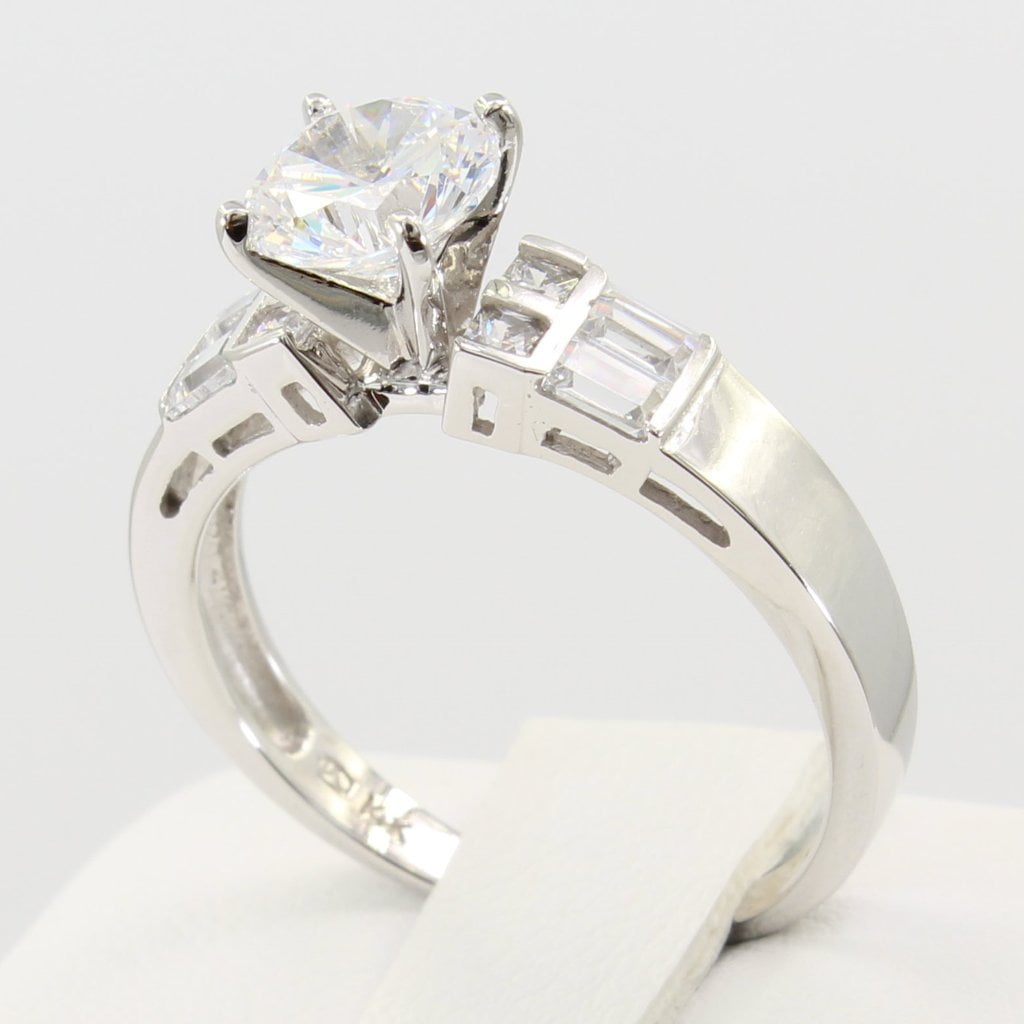 2.00 Ct 14K White Gold Round Cut Halo Engagement Wedding Propose Promise Ring