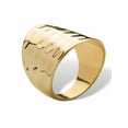 thumbnail image 2 of PalmBeach Jewelry Yellow Gold-Plated or Platinum-Plated Hammered Cigar Band Ring, 2 of 5