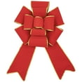 thumbnail image 2 of Northlight Giant 3D 11-Loop Velveteen Commercial Christmas Bow with Trim - 40" - Red and Gold, 2 of 7