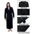 thumbnail image 4 of Robes for Men Women Soft Flannel Bath Robes Sleepwear,Black, 4 of 6