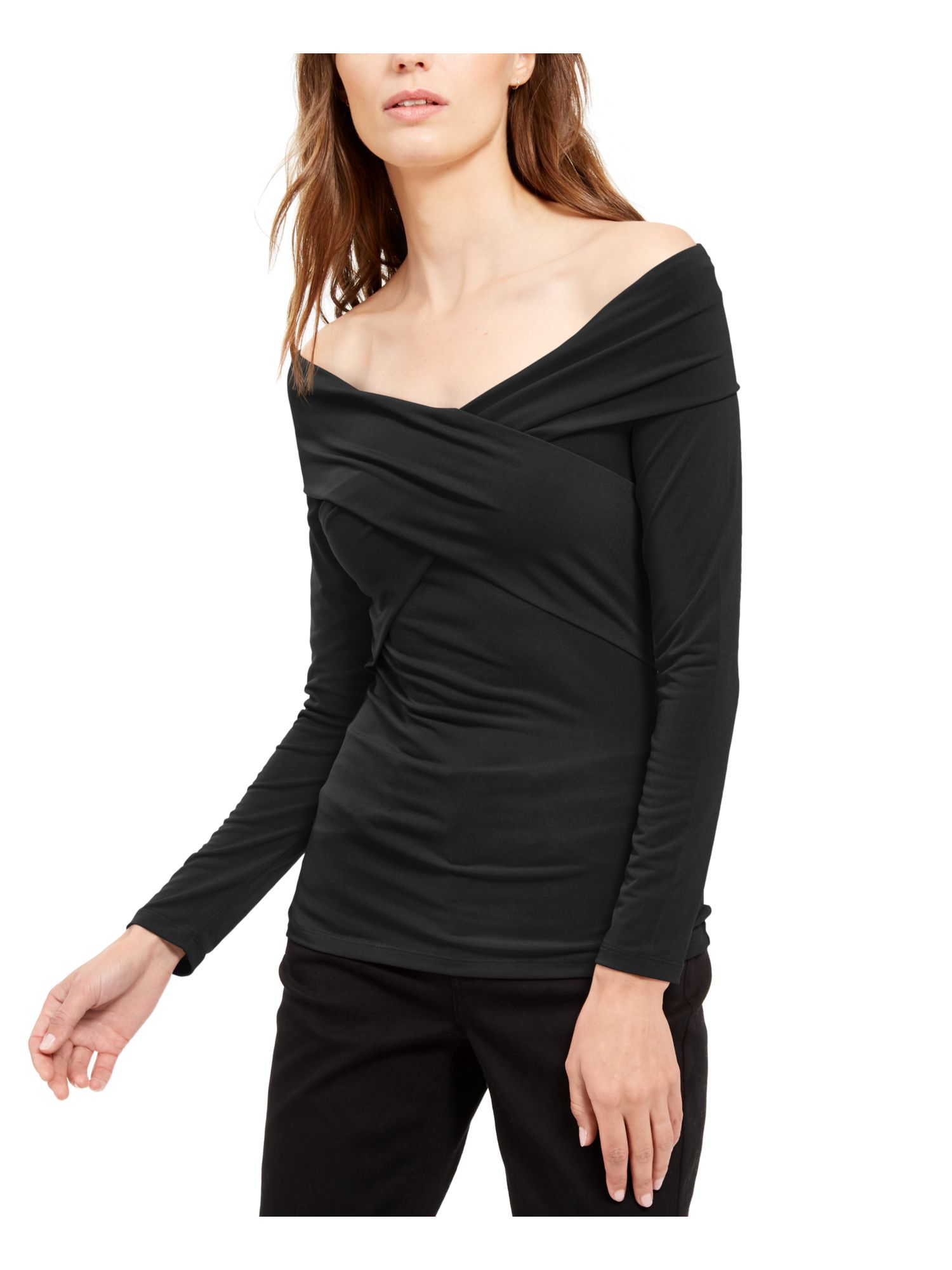michael kors black long sleeve top