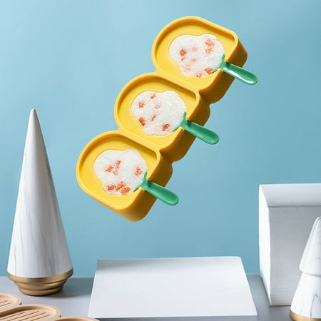

Ice Making Mold Healthy Stable Nice-looking 3 Grids Ice-lolly Mould Jelly Form Making Mould for Home