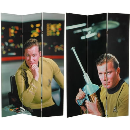 6' Tall Double Sided Star Trek Captain Kirk Canvas Room Divider