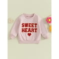 thumbnail image 2 of Toddler Girls Valentine's Day Sweatshirts 6M 12M 18M 24M 3Y 4Y Long Sleeve O-neck Letter Heart Embroidery Pullover Tops, 2 of 9