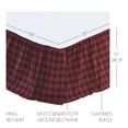 thumbnail image 3 of VHC Brands Rustic & Lodge Cumberland Bedding Accessory, King Skirt 78x80x16, Chili Pepper Red, 3 of 5