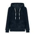 thumbnail image 6 of cocolona Womens Fuzzy Hoodies Fleece Warm Oversized Button Hooded Sweatshirts Fashion Casual Pullover Sweater Tops Fall Winter Outwear Coat, 6 of 7