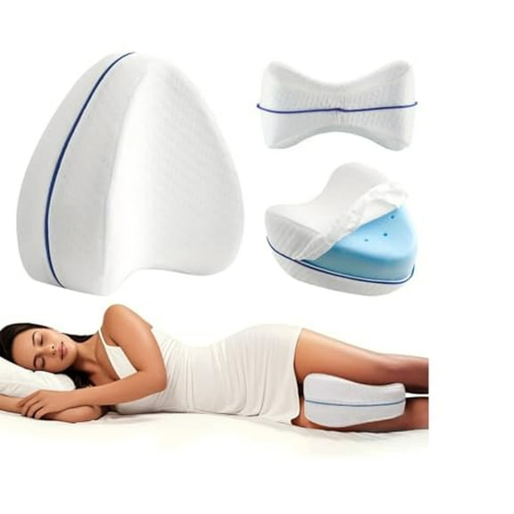 Smooth Alignment Pillow alleviating Hip Pain and Sciatica.Designed for Side Sleepers,This Leg Alignment Pillow Promotes Proper Spine Alignment and enhances Comfort Throughout The Night.(White)