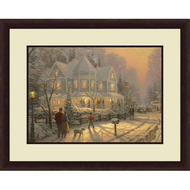 Thomas Kinkade,Holiday Gatherin, 20x16 Decorative Wall Art Walmart
