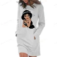 thumbnail image 3 of Vestido con capucha de princesa punk de Disney para mujer, vestido con bolsillos a la moda, minivestidos a la cadera para mujer, tallas grandes, 3 of 5