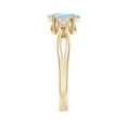 thumbnail image 2 of ANGARA Natural 1 ct Aquamarine Split Shank Ring with Trio Diamonds in 14K Yellow Gold for Women (Size-8x6mm) | March Birthstone, Anniversary, Jewelry Gift for Women | Natural Aquamarine Ring, 2 of 8