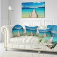 thumbnail image 3 of Designart Wooden Pier in Tropical Paradise - Seascape Throw Pillow - 12x20, 3 of 5