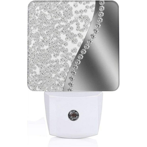 OLGCZM Silver Diamonds Glitter Bling Night Light Plug In Printed Led Night Light Projector Led Night Lights Plug Into Wall Night Lights Set For Bedroom, Bathroom, Kitchen
