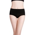 thumbnail image 2 of Buankoxy 6 Pack Women's High Waist Tummy Control Cotton Underwear Solid Color Brief Panties,Size 5, 2 of 8
