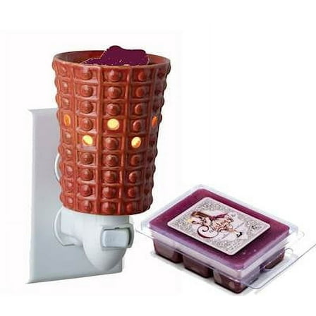 PEBBLESTONE Pluggable Fragrance Warmer Gift Set with Courtneys Wax Melt - CINNAMON-APPLE