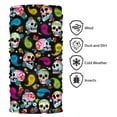 thumbnail image 2 of WIRESTER Bandana Seamless Tube Mask, Headwear, Scarf for Wear Face Coverings, Running, Cycling, Fishing, UV Protection - Colorful Sugar Skulls, 2 of 6