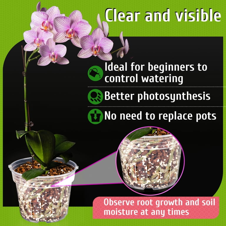 Fabulas 9-Pack Clear Orchid Pots with Drainage Holes photo 4