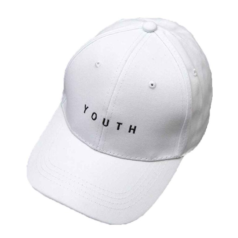 Cotton Embroidered Baseball Cap - Korean Finger Style Fashion Hat For Men & Women (White)